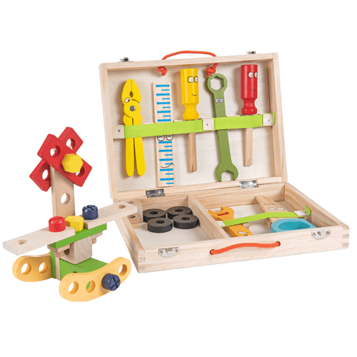 33-Piece Wooden Tool Kit Set with Tool Box