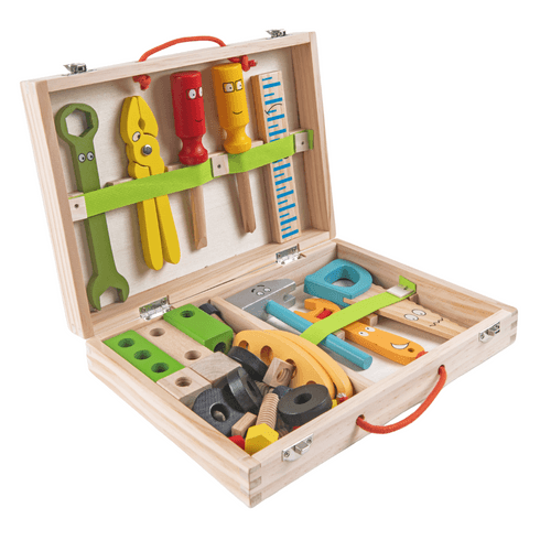 33-Piece Wooden Tool Kit Set with Tool Box