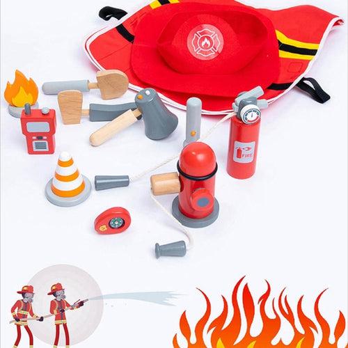 Firefighter Pretend Play Toy with Fireman Costume Kit (14 Pcs)