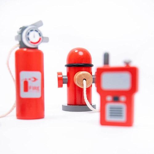 Firefighter Pretend Play Toy with Fireman Costume Kit (14 Pcs)