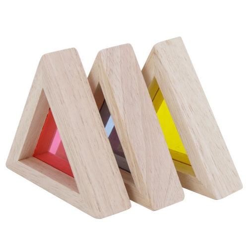 Wooden Rainbow Blocks | Acrylic Multicolor Geometrical Blocks Set for Kids