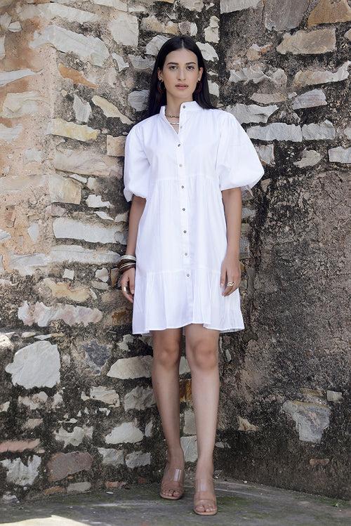 BAILEY - Mandarin Collar Shirt Dress