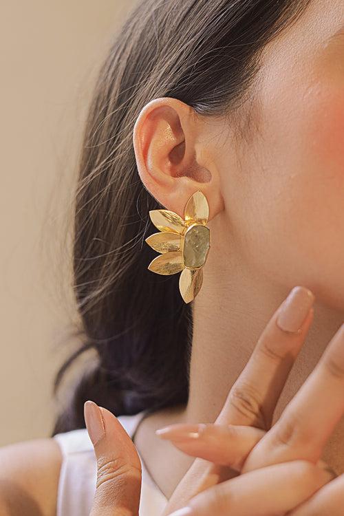 Mint on a Petal Earrings