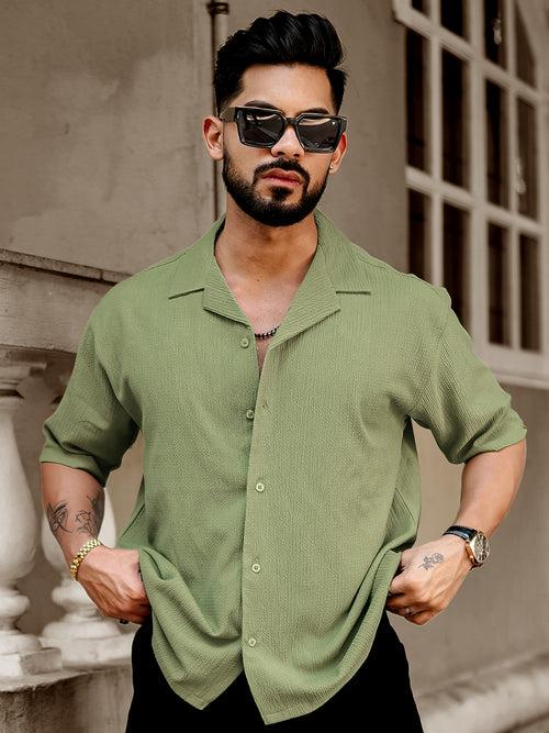 Bubble Green Half Sleeve Shirt