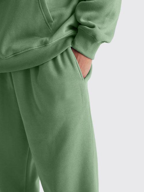 Solid Hunter Green Sweatshirt and Jogger Cozy Cut Co-Ords