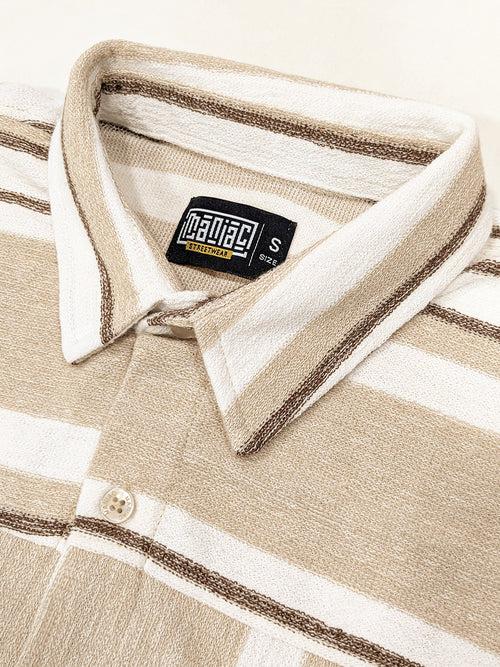 Striped Beige Full Sleeve Shirt