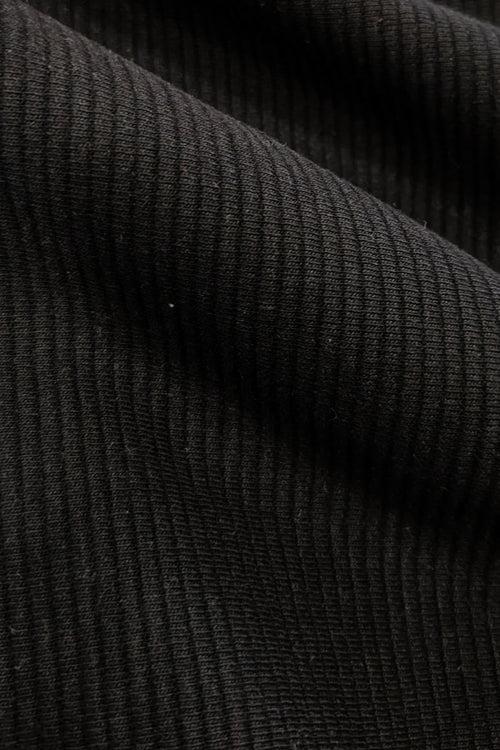 Cord Knit Textured Black Shirt