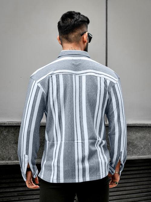 Striped Black Full Sleeve Shirt