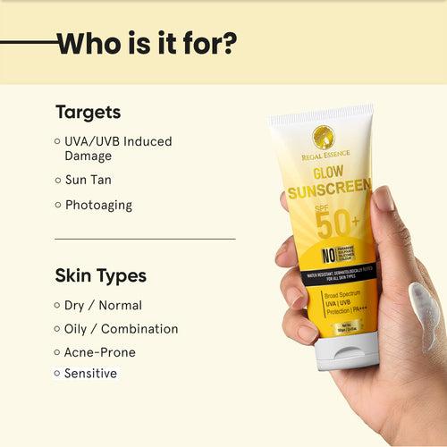 Regal Essence Glow Sunscreen SPF 50+, PA+++ With UVA & UVB Protection 50 GM