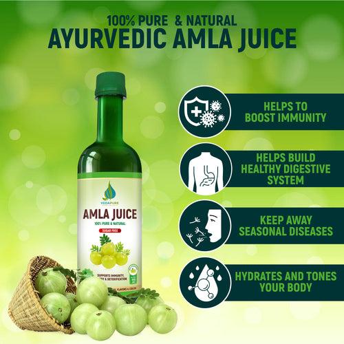 Vedapure Naturals Amla Juice Pure & Natural | Supports Immunity, Energy & Detoxification-500ML