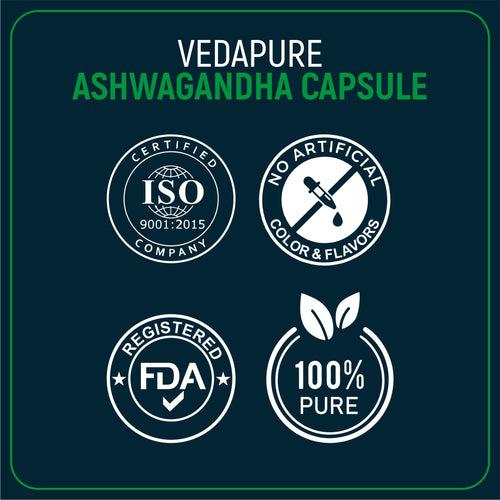 Vedapure Naturals Veda Testo-19 Anabolic Booster - 60 Capsules &  Veda Ashwagandha Anxiety & Stress Relief-60 capsules Combo Pack