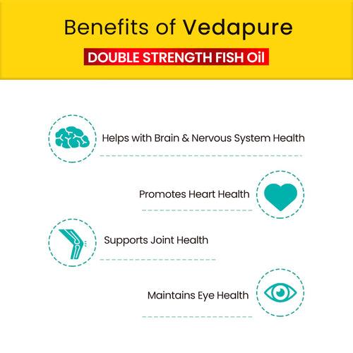 VEDAPURE  Glow and Strength Kit -  Veda Testo-19  Anabolic Booster- Chota Gokhru, Shatavari, Safed Musli, Ashwagandha Extracts -60 Capsules Double Strength Omega 3 Fish Oil 1000mg- 60 Softgel  & Multivitamin For Men & Women- 60 Capsules