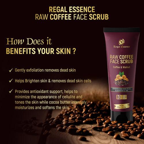 Regal Essence Raw Coffee Face Scrub + Vitamin C Face Wash + Lip & Cheek Tint ( COMBO PACK)