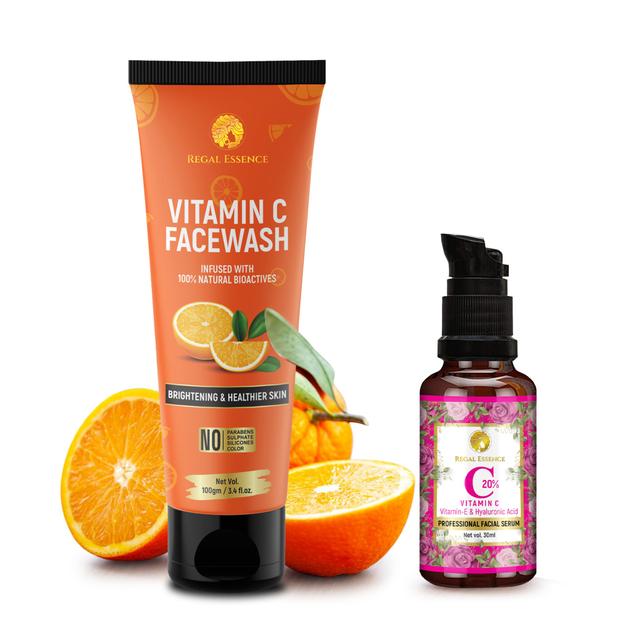 Regal Essence Vitamin C Face Wash & Vitamin C 20% Facial Serum COMBO PACK