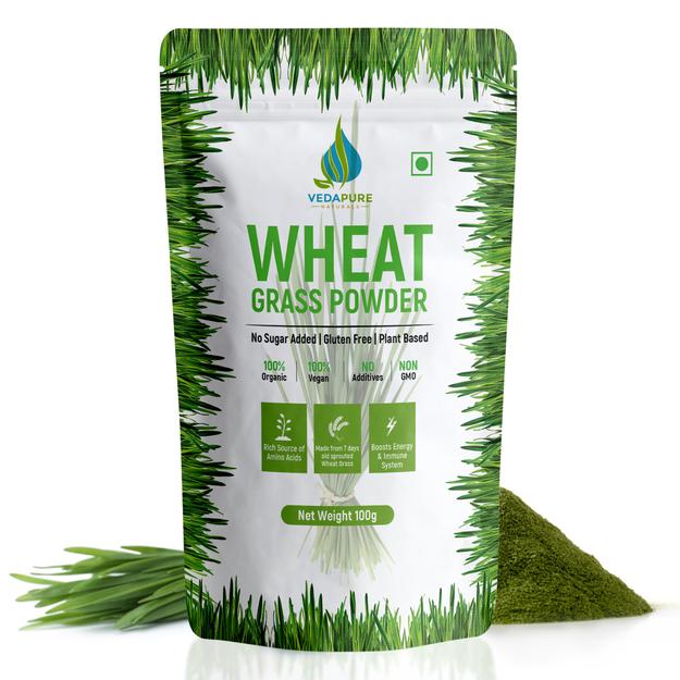 Vedapur Naturals Organic & Natural Wheatgrass Powder For Immunity & Energy - 100gm