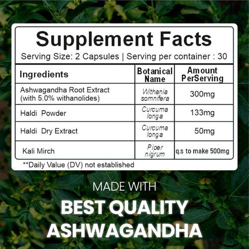 Vedapure Naturals Ashwagandha Anxiety & Stress Relief-60 capsules