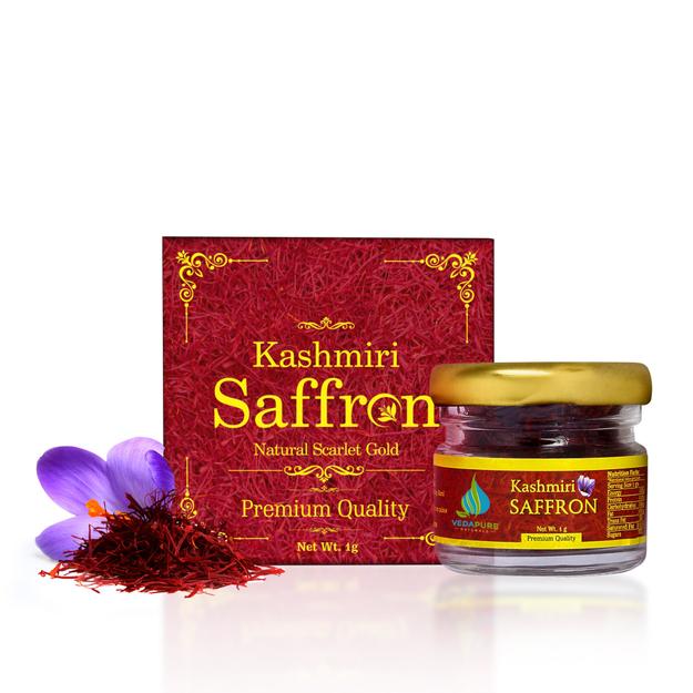 VEDAPURE  Pure ayurvedic A++Grade Kashmiri Saffron/Kashmiri Kesar 1 GM