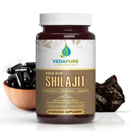 Vedapure Naturals Raw Shilajit for Strength & General Health-60 Capsules