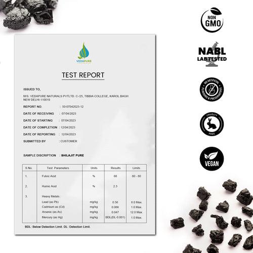 VEDAPURE Shudha  Pure Ayurvedic Shilajit/Shilajeet Resin 25g | Boost Performance | Resin Lab-Tested for Purity | Silajit Natural Bodybuilding | Himalayan shilajit | shilajit Power | Energy | Stamina | Strength | 25 Gm