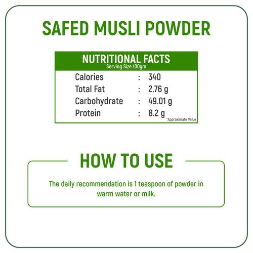 Vedapure Naturals Pure & Natural Safed Musli Powder Supports Vigor & Vitality - 100gm