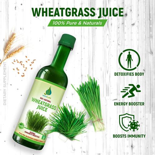 Vedapure Naturals Pure Wheatgrass Juice | Improves Immunity, Boosts Energy and Detoxify - 500ML