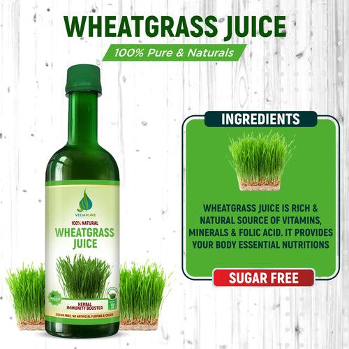 Vedapure Naturals Pure Wheatgrass Juice | Improves Immunity, Boosts Energy and Detoxify - 500ML