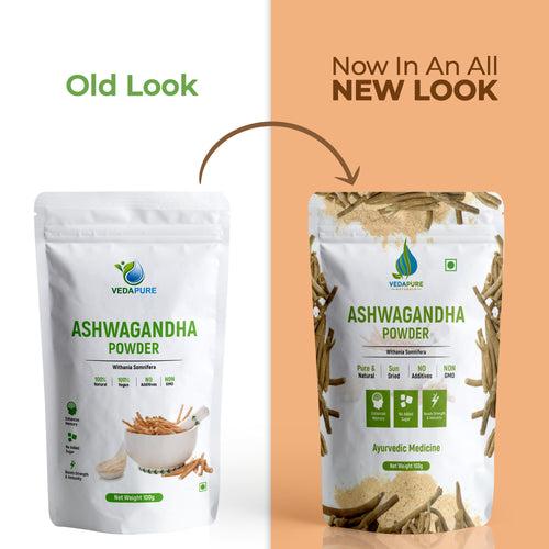 Vedapure Naturals Pure & Natural Ashwagandha Powder, Support Muscle Strength, For Mental calmness and anxiety issues- 100gm