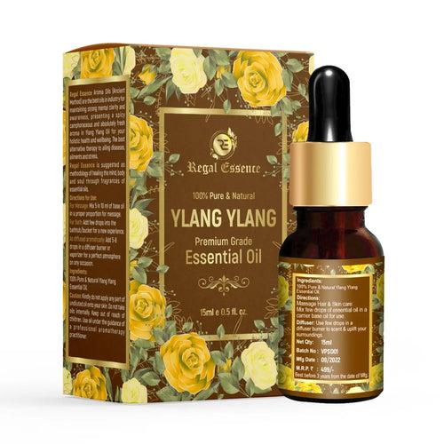 Regal Essence Ylang Ylang Essential Oil-Pure, Organic, Natural & Undiluted Therapeutic Grade Oil| Healthy Hair, Face, Skin, Scalp, Control Acne & Oily Skin, Aromatherapy 15ml