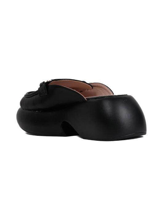 Women Black Solid Mules