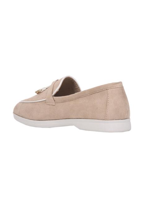 Women Beige Solid Loafers