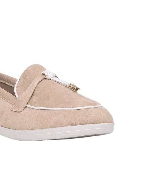 Women Beige Solid Loafers