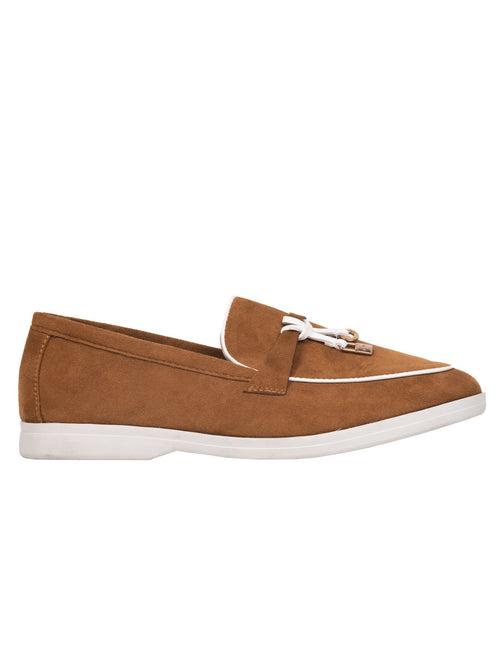 Women Camel Solid Loafers