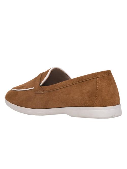 Women Camel Solid Loafers
