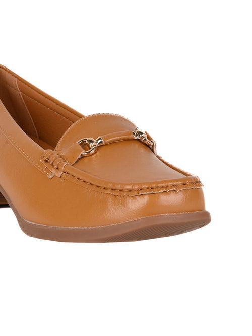 Women Tan Solid Loafers