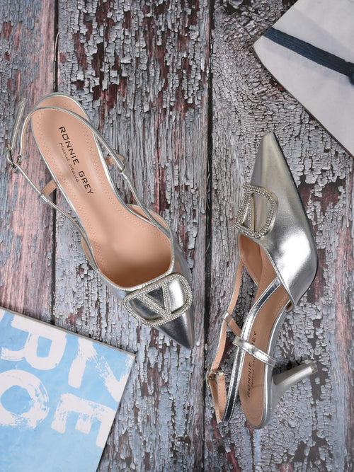 Women Silver Metallic Pumps