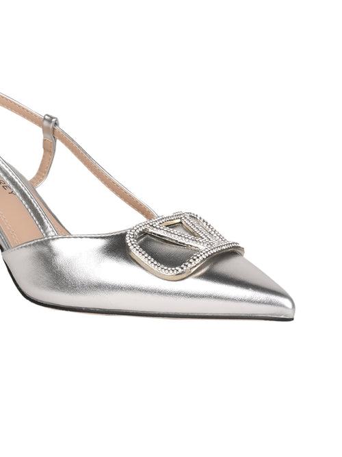 Women Silver Metallic Pumps