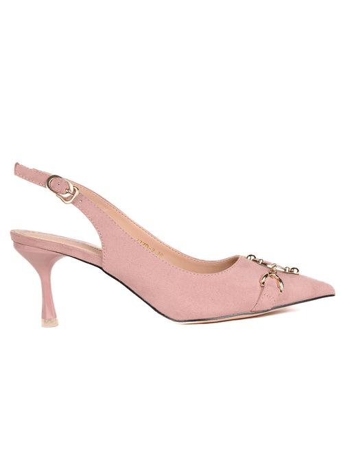 Women Pink Western Embellished Pumps