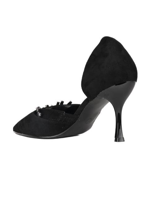 Women Black Embellished Pumps