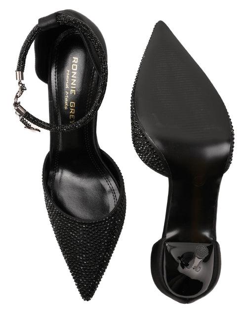 Women Black Embellished Pumps