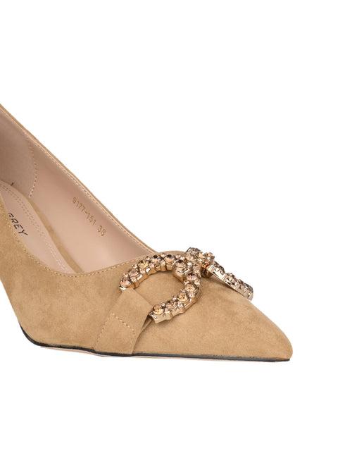 Women Brown Embellished Pumps