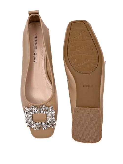 Women Beige Solid Ballerinas