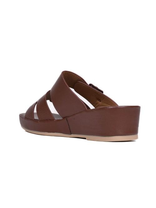 Women Coffee Textured Sandals