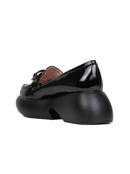 Women Black Solid Wedge Heel Loafers