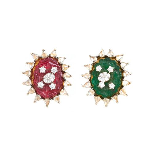 Majestic 18Kt Interchangeable Gemstone Diamond Studs