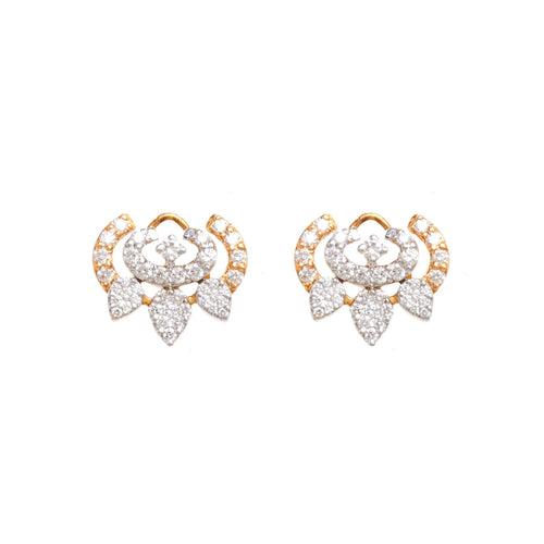 Graceful Floral Diamond Stud Earrings