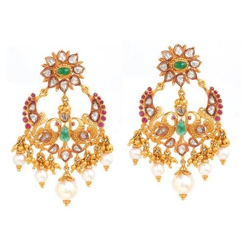 Gorgeous Polki Chandbali Earrings