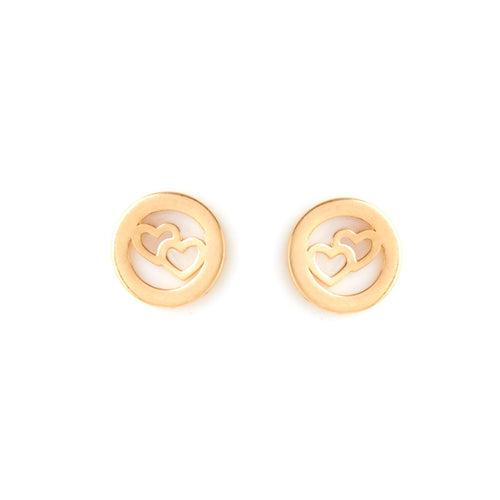 Circle of Life Gold Stud Earrings