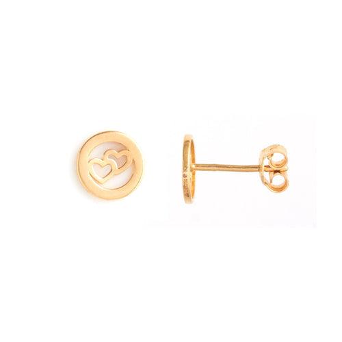 Circle of Life Gold Stud Earrings