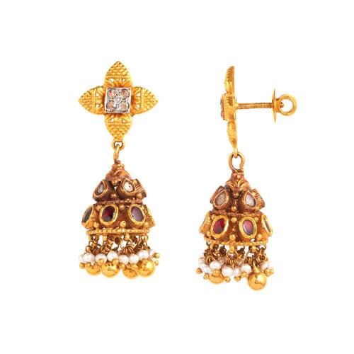 Magical Beauty Polki Jhumka Earrings