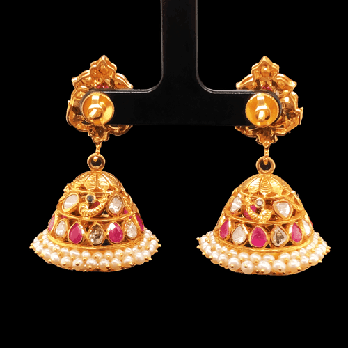 Traditional Poornima Polki Jhumkas